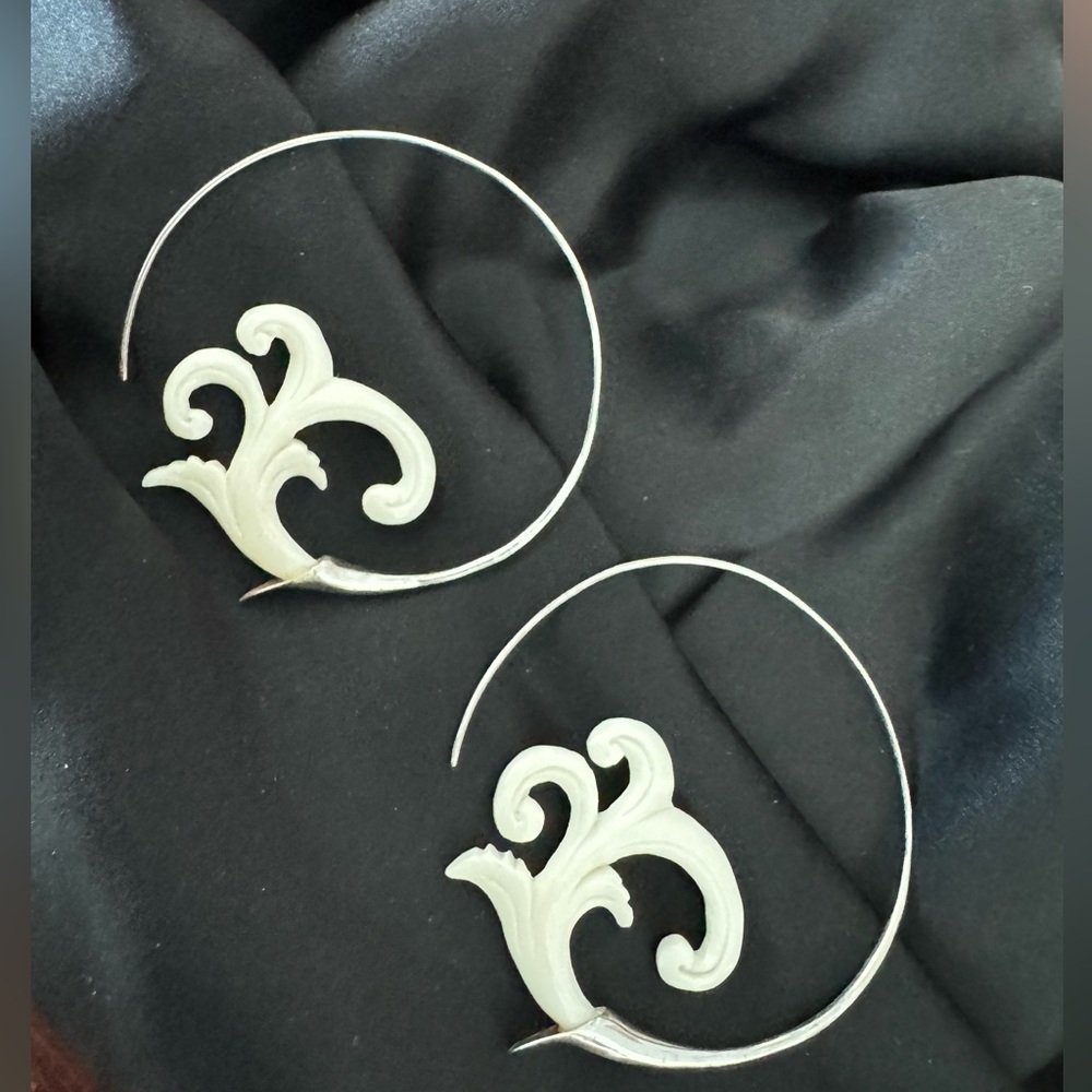925 silver and bone earrings